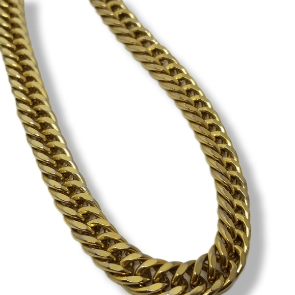 VINTAGE LONG GOLDPLATED CURB CHAIN STYLE NECKLACE - Picture 4 of 5